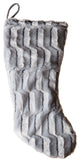 Faux Fur Christmas Stocking, Modern Grey Plush Rabbit