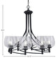 Capri 8-Light Chandelier, Matte Black/Smoke Bubble