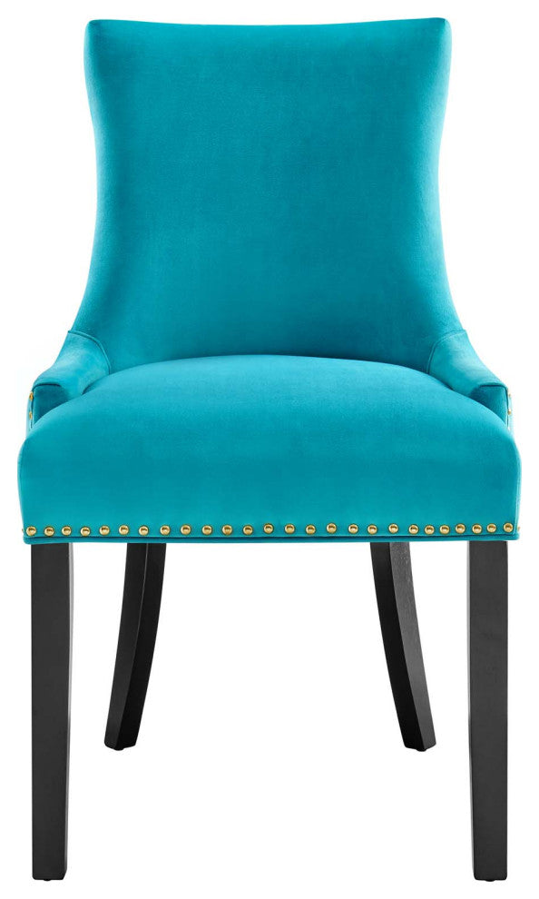 Marquis Performance Velvet Dining Chairs, Set of 2, Blue