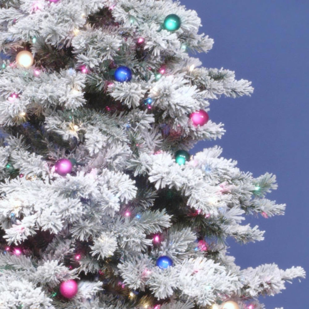 Vickerman Flocked Alaskan Pine Tree, 3', Clear Lights