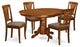 East West Furniture Avon 5-piece Dining Set with Fabric Chairs in Saddle Brown