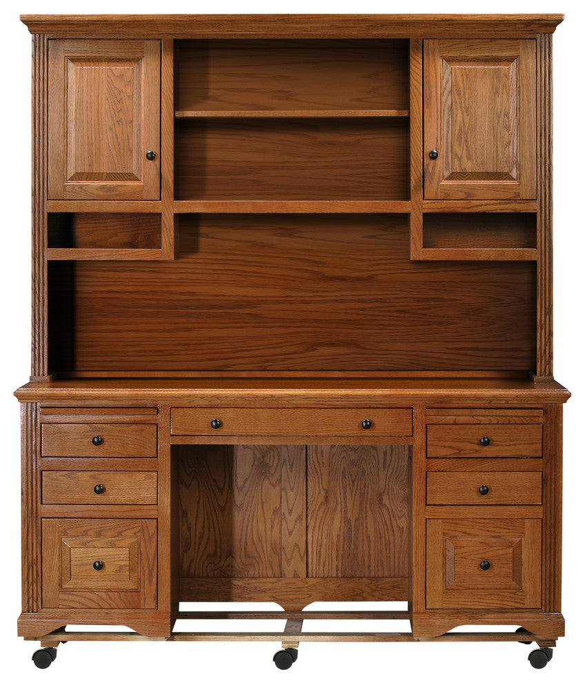 Oak Ridge Double-Pedestal Desk, Soft White Oak