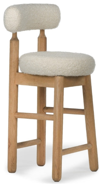 Centro Upholstered Oak Counter Stool - Natural