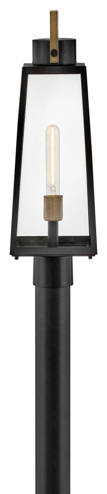 Lark Hugh Large Post Mount Lantern, Black