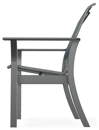 Leeward Sling Stackable Outdoor Dining Chair, Nimbus Ocean/Graphite