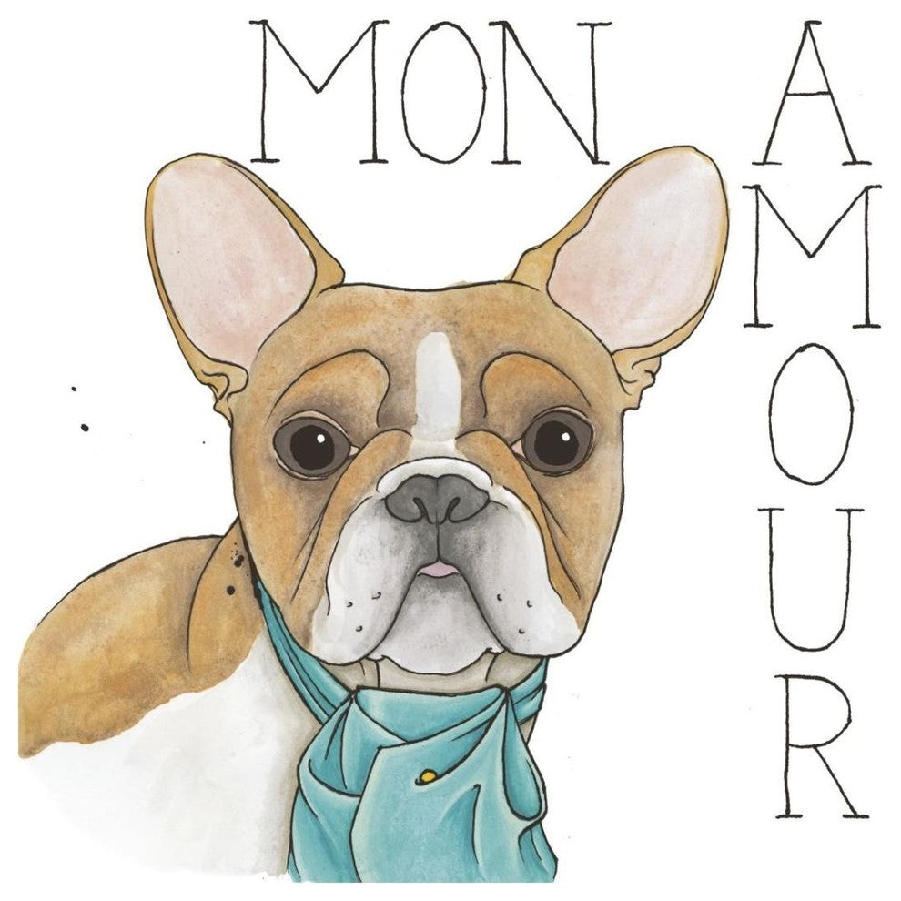 "Puppy Love Frenchie Color" Digital Paper Print by Elyse DeNeige, 26"x26"