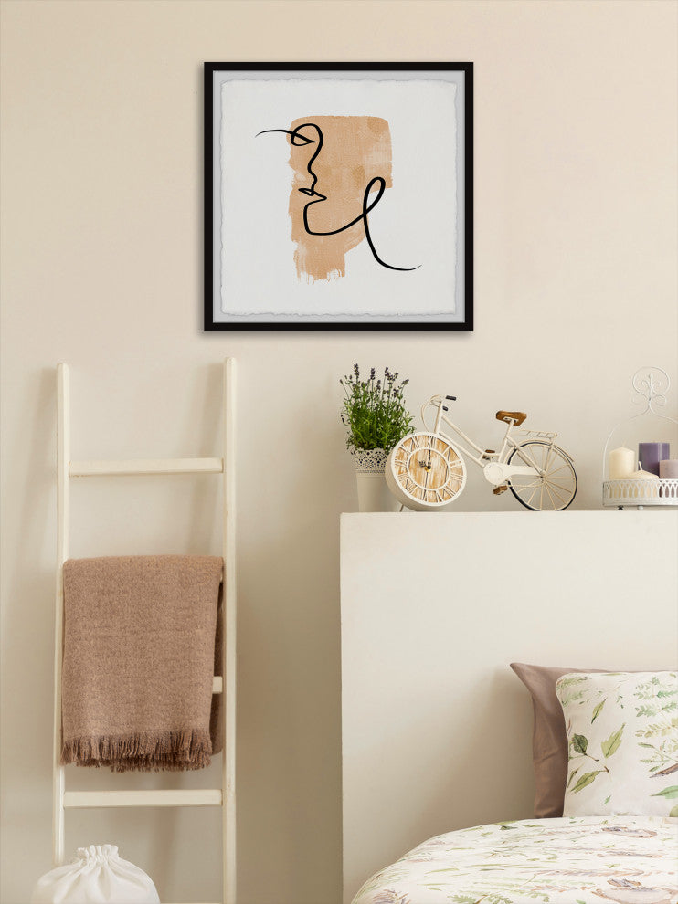 "Random Line" Framed Painting Print, 18x18