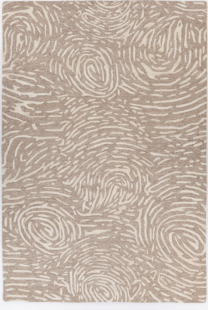 Hester Hand-Tufted Contemporary Rug, Brown/Tan, Rectangular 5'x7'6