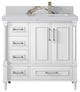 Aberdeen 36 Right Offset Bath Vanity in White 2" Calacatta Gold