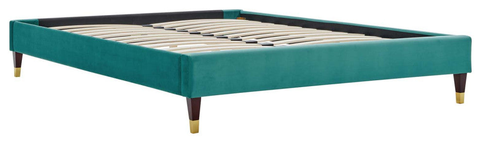 Elise Full Performance Velvet Platform Bed MOD-6874-TEA