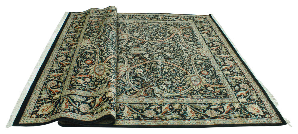 Pak-Persian Cingeswi Black/Green Rug, 8'0x10'2