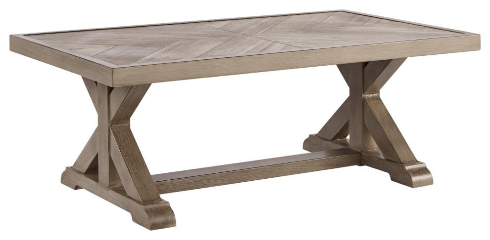 Beachcroft Outdoor Beige Rectangular Cocktail Table