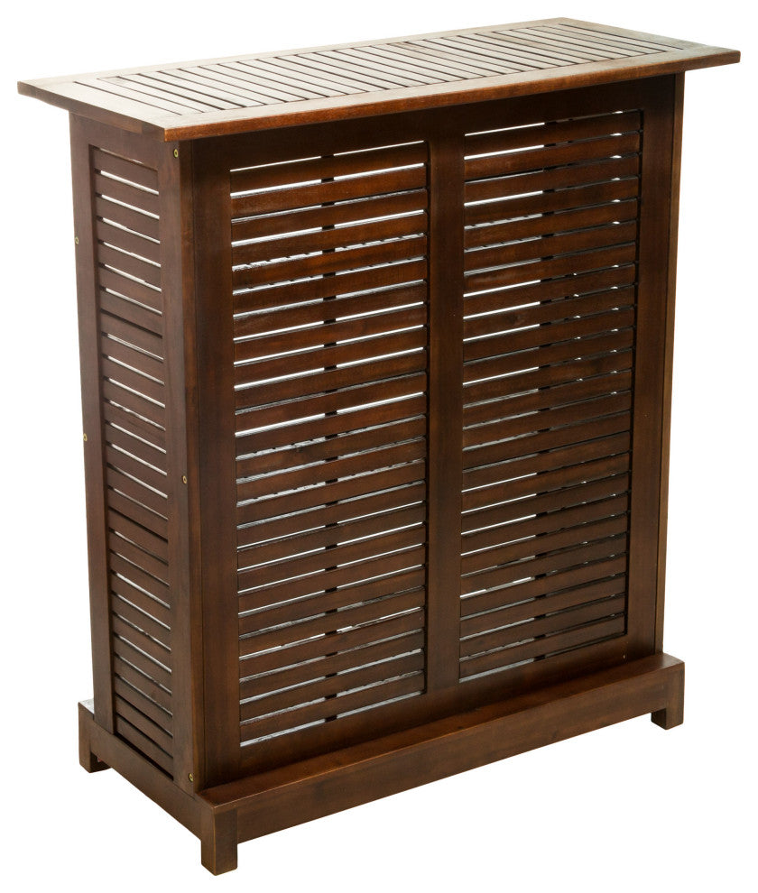 GDF Studio 3-Piece Catrina Mahogany Stained Wood Bar Stool Bar Set