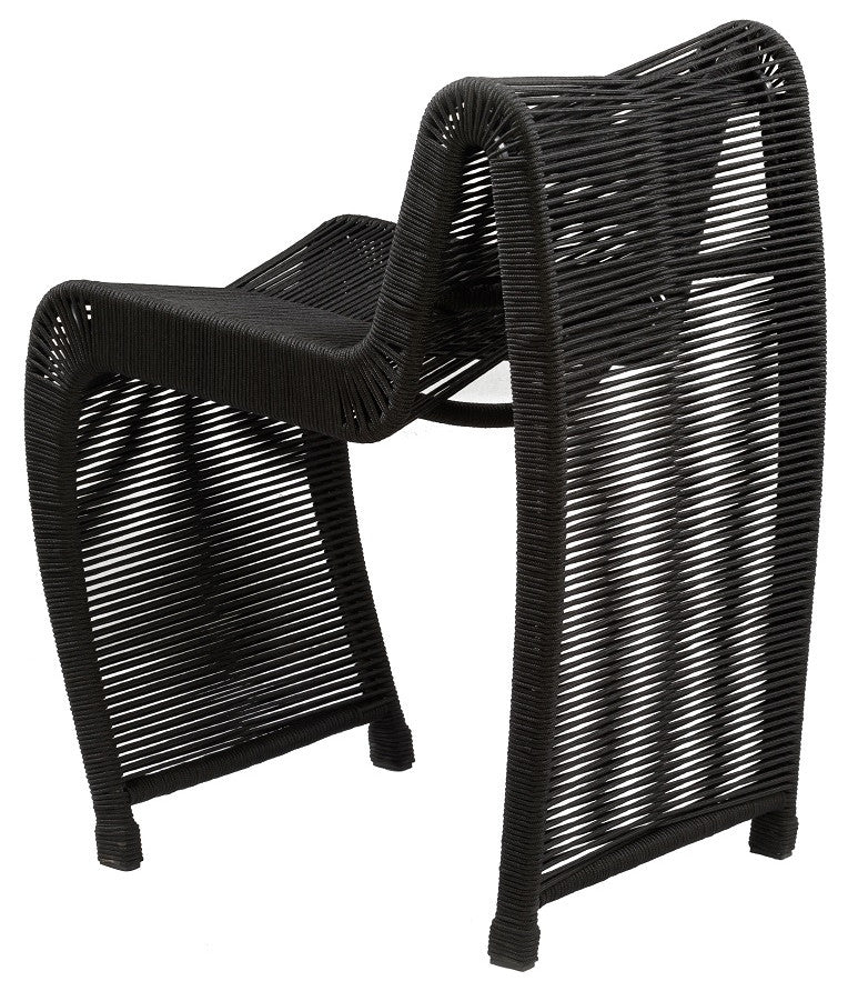 24" Lorenzo Rope Counter Stool, Set of 2, Black