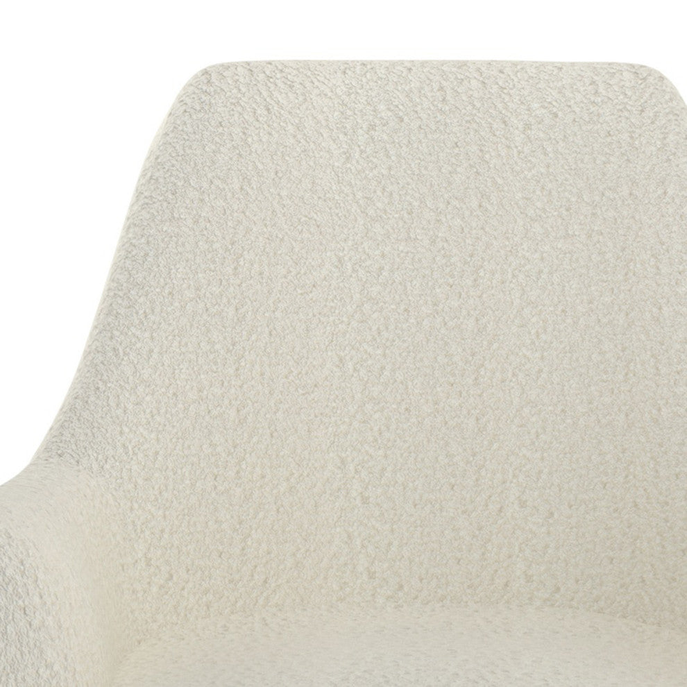 Modern Boucle Fabric Accent Chair, Cream