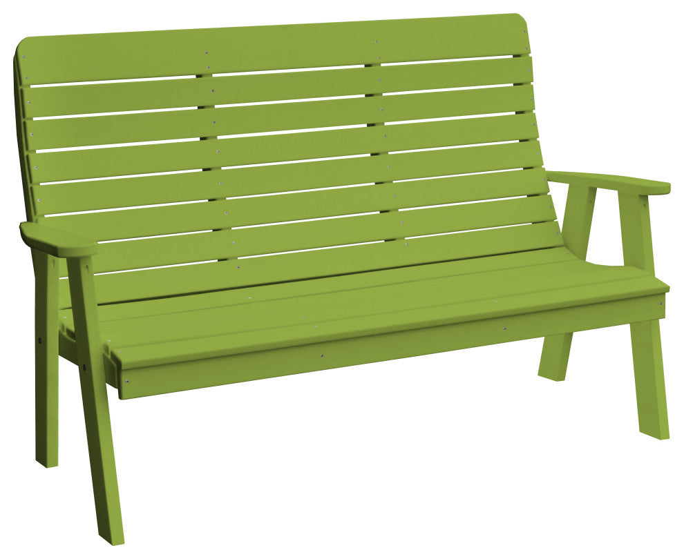 Poly Winston Garden Bench, Tropical Lime, 5 Foot