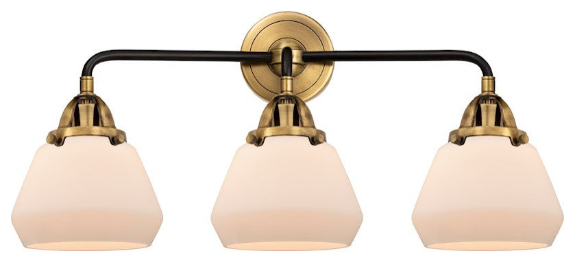 288-3W-BAB-G171 Fulton 3 Light 24.75" Bath Vanity Light, Black Antique Brass