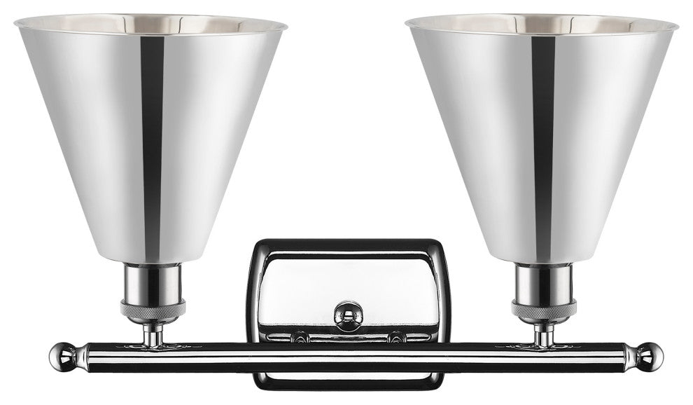 Ballston Cone Bath Vanity Light, Polished Chrome, Polished Chrome