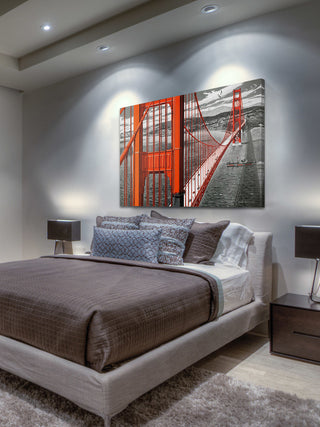 "Orange Bridge" Painting Print on Wrapped Canvas