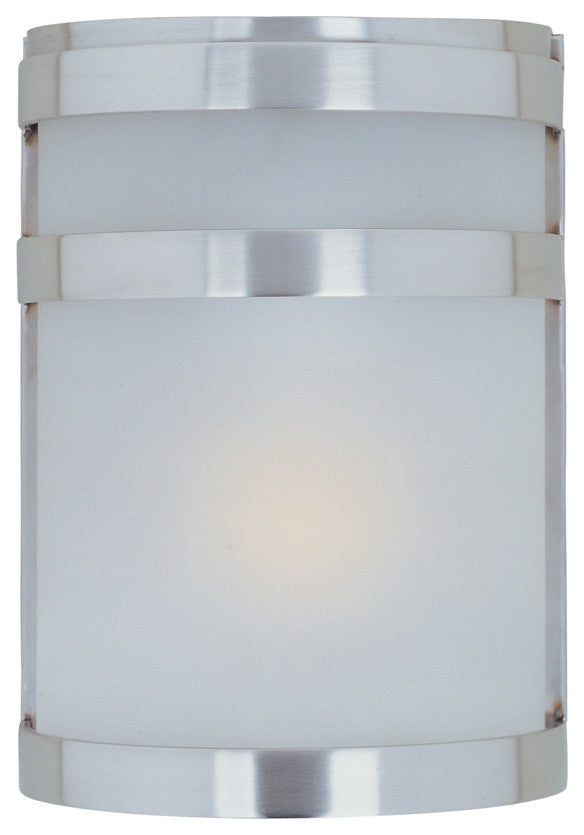 Maxim 5000 Arc 9" 1 Light Wall Sconce - Stainless Steel / Frosted Glass