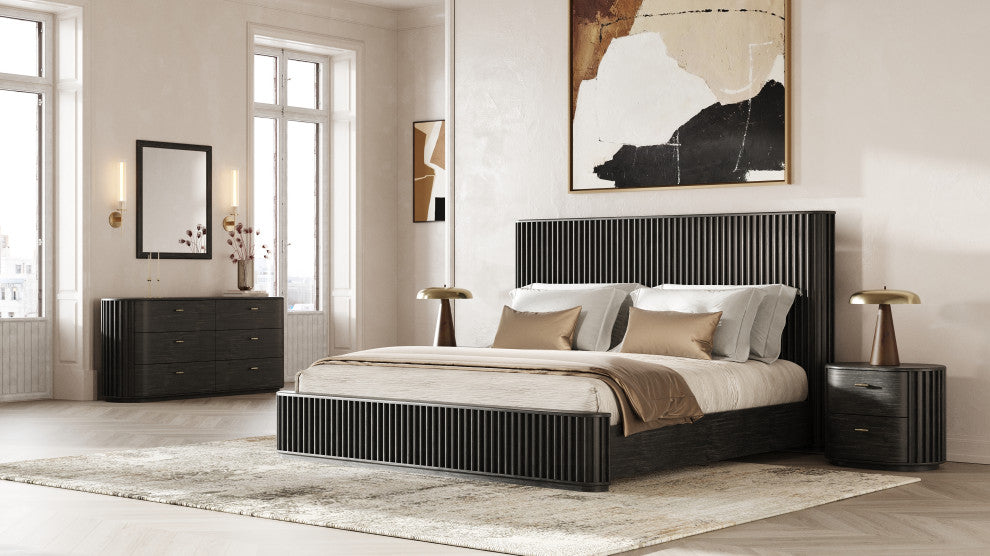 Modrest Fields Modern Black Acacia Mirror