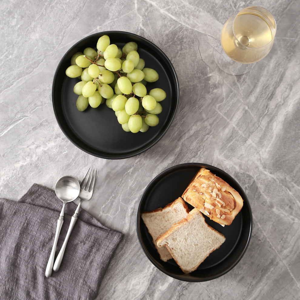 2-Piece Stone Lain Celina Stoneware Service Bowl Set, Black