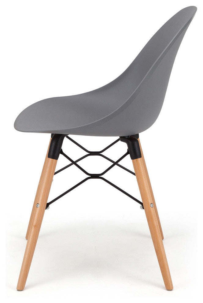 Seline Series Modern Accent Dining Chair with Beech Wood Legs , Gray