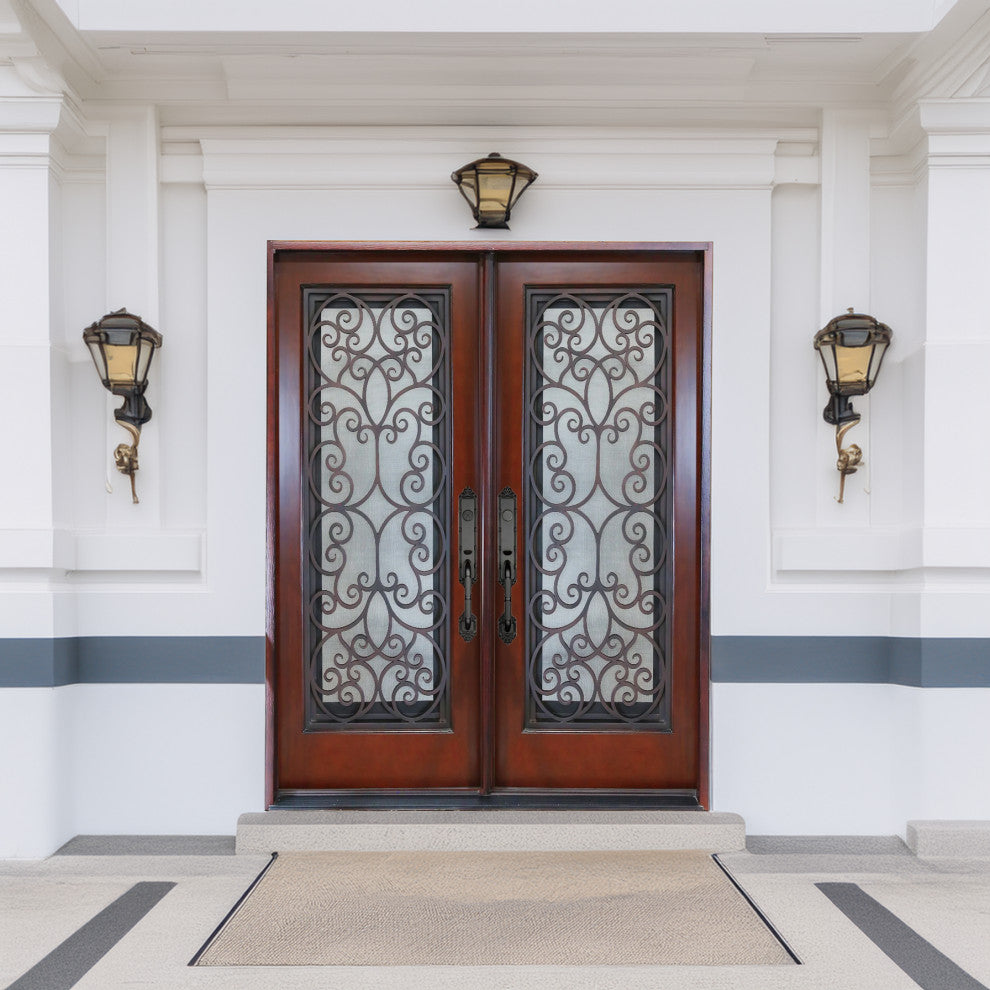 Exterior Front Entry Composite Double Door 60"x80" Right Opening Inward