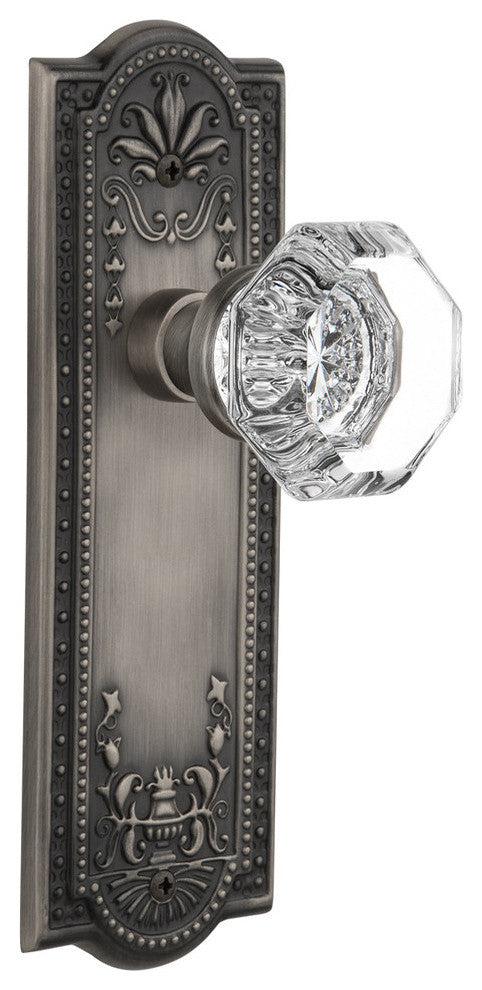 Meadows Plate Privacy Waldorf Knob, Antique Pewter