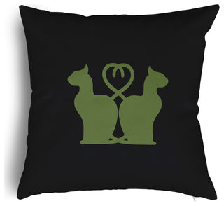 Halloween Cats Accent Pillow With Removable Insert, Scallion, 16"x16"