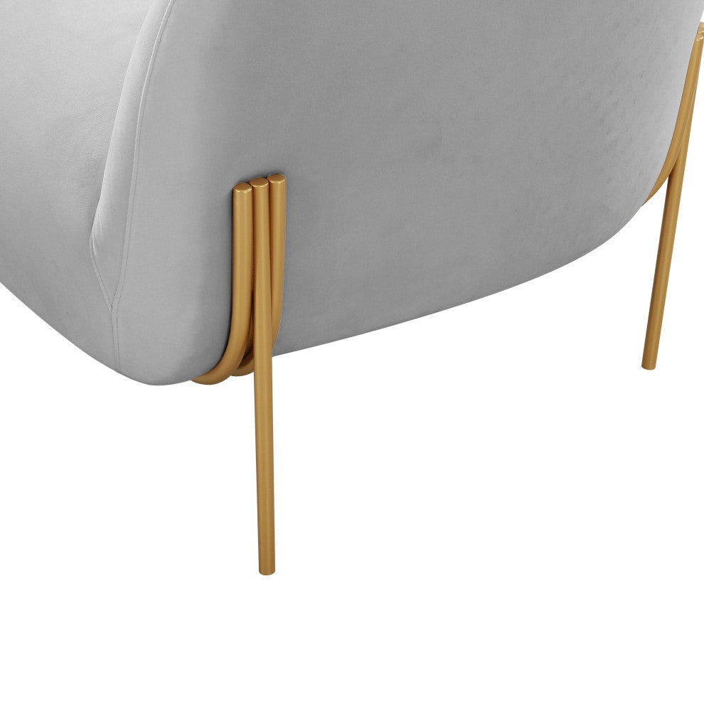Kandra Gray Velvet Accent Chair