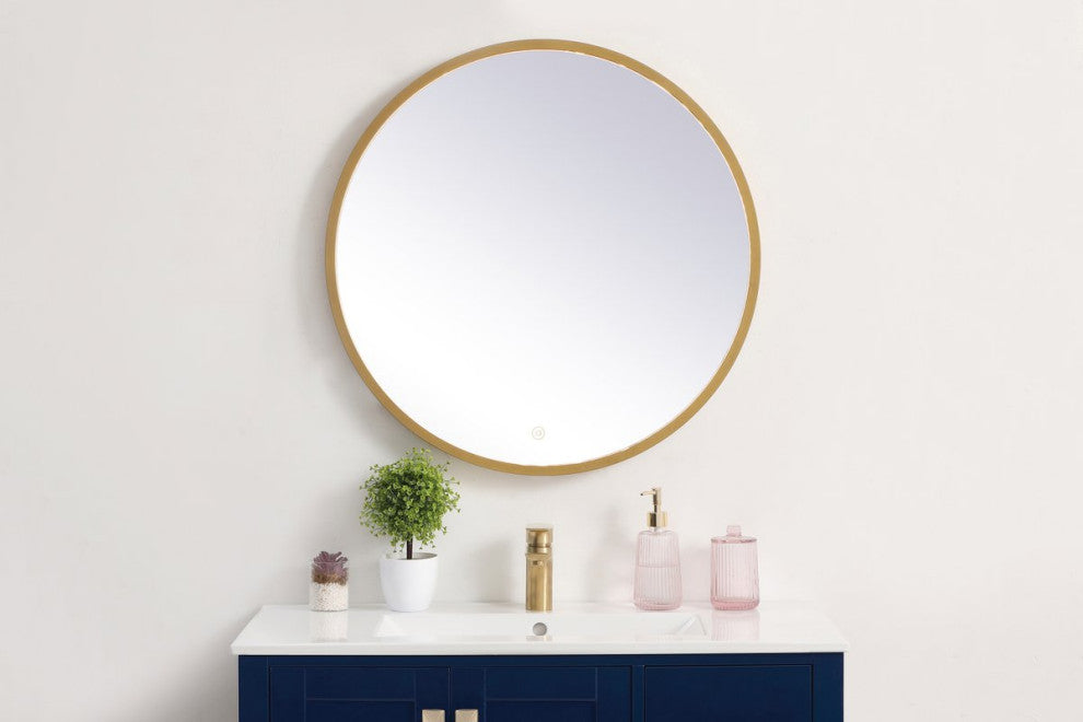 Modern Brass Led Mirror
