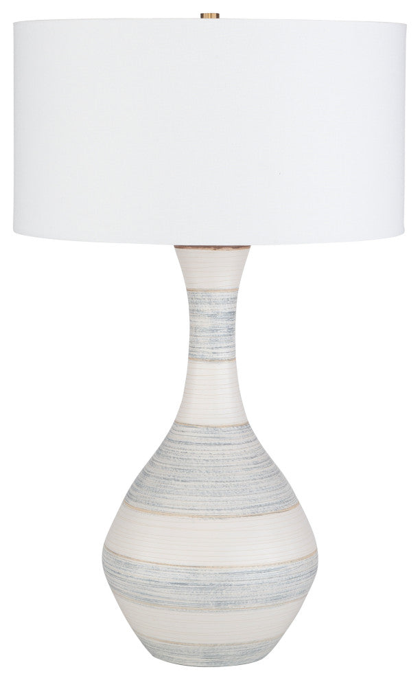 Uttermost Potter Striped Ivory Blue Table Lamp