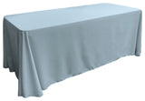 LA Linen Polyester Poplin Rectangular Tablecloth 90"x132", Light Blue