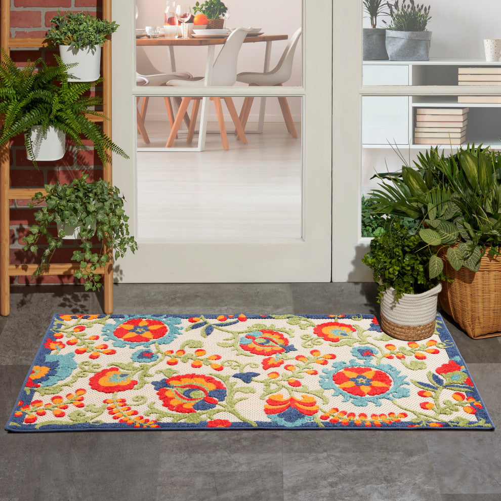Nourison Aloha 3' x 5' Multicolor Farmhouse Area Rug