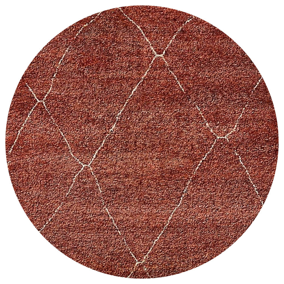 Ahgly Company Indoor Round Mid-Century Modern Area Rugs, 7' Round