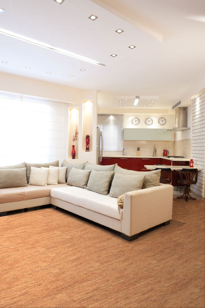 Assortment Engineered Cork Planks Flooring, Titan Natural