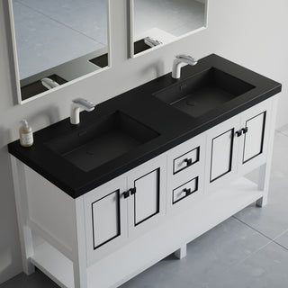 Dowell 22" FTB Resin Bathroom Vanity Basin, Black, 61wx22dx6h