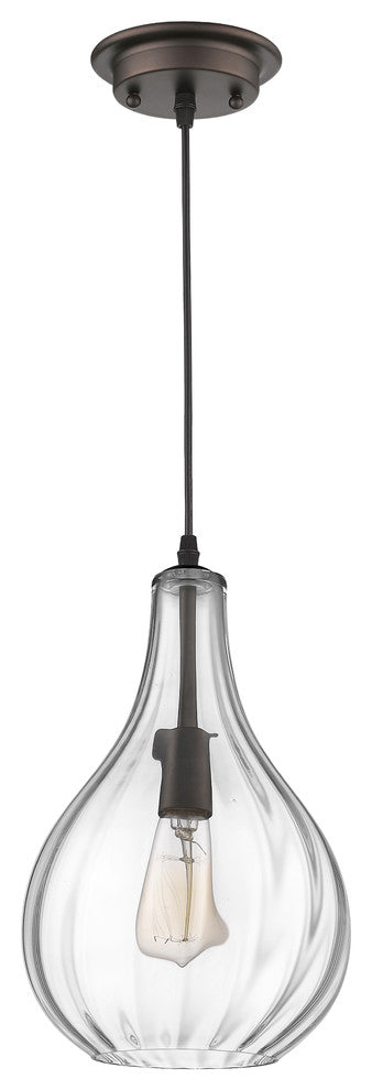 Savannah 1-Light Rubbed Bronze Ceiling Mini Pendant 9"