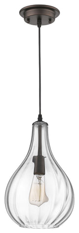 Savannah 1-Light Rubbed Bronze Ceiling Mini Pendant 9"