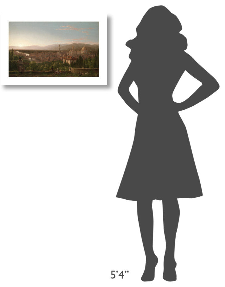 "View of Florence, 1837" Digital Paper Print by Thomas Cole, 24"x15"