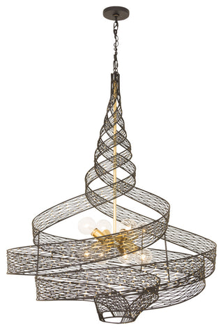 Flow Eight Light Pendant, Matte Black/French Gold