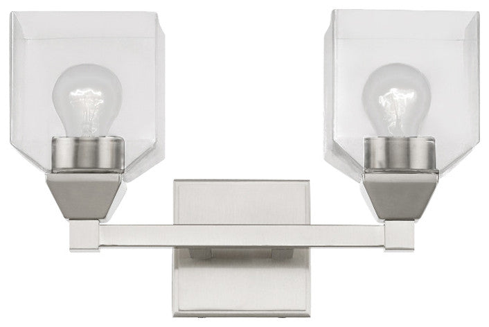 Aragon 2 Light Brushed Nickel Vanity Sconce