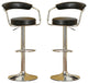 Set of 2 Black Faux Leather Bar Stools