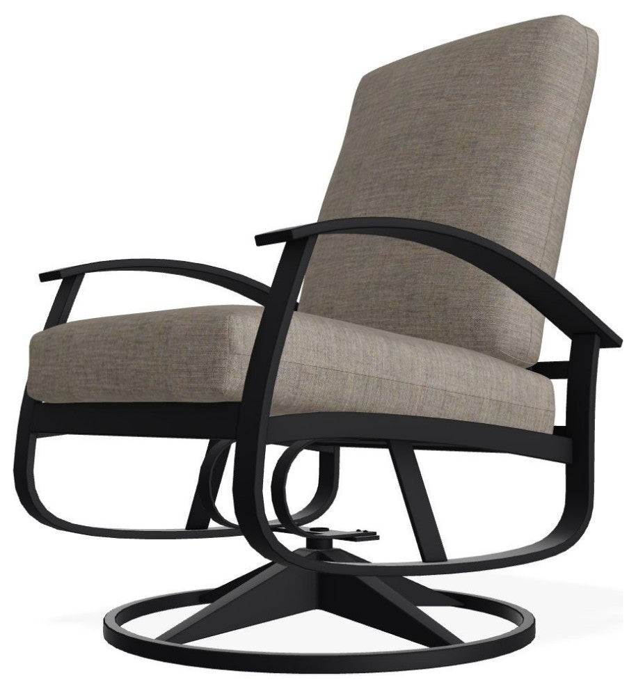 Belle Isle Cushion Outdoor Swivel Rocker, Rain Cast/Black