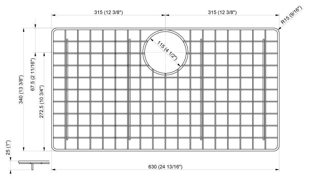 ALFI brand ABGR3020 Stainless Steel Grid for AB3020DI and AB3020UM