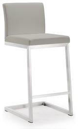 Parma Light Grey Stainless Steel Counter Stool (Set of 2) - Grey