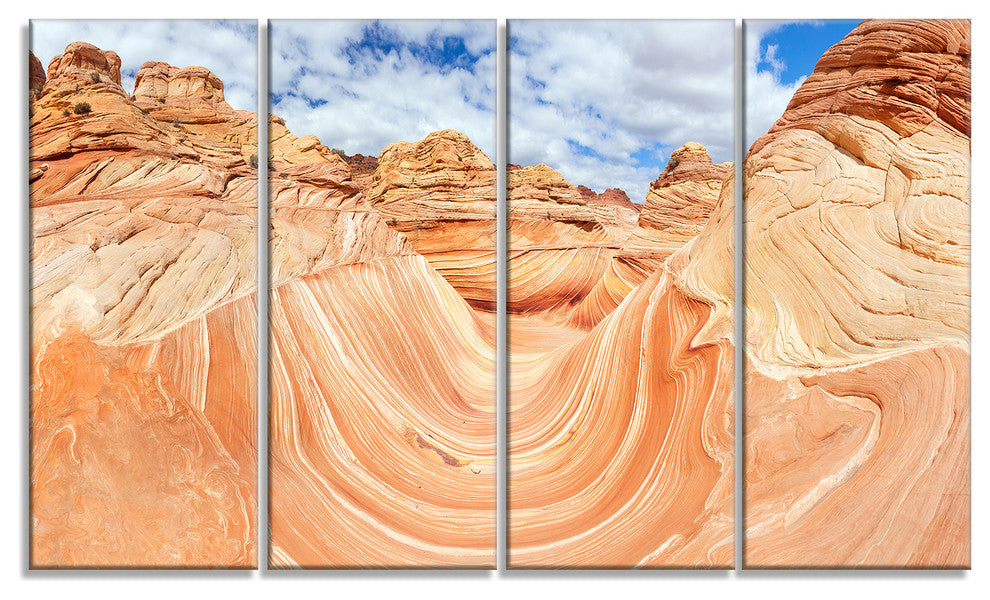 "Waves of Natural Wonder" Landscape Canvas Photo Print, 4 Panels, 48"x28"