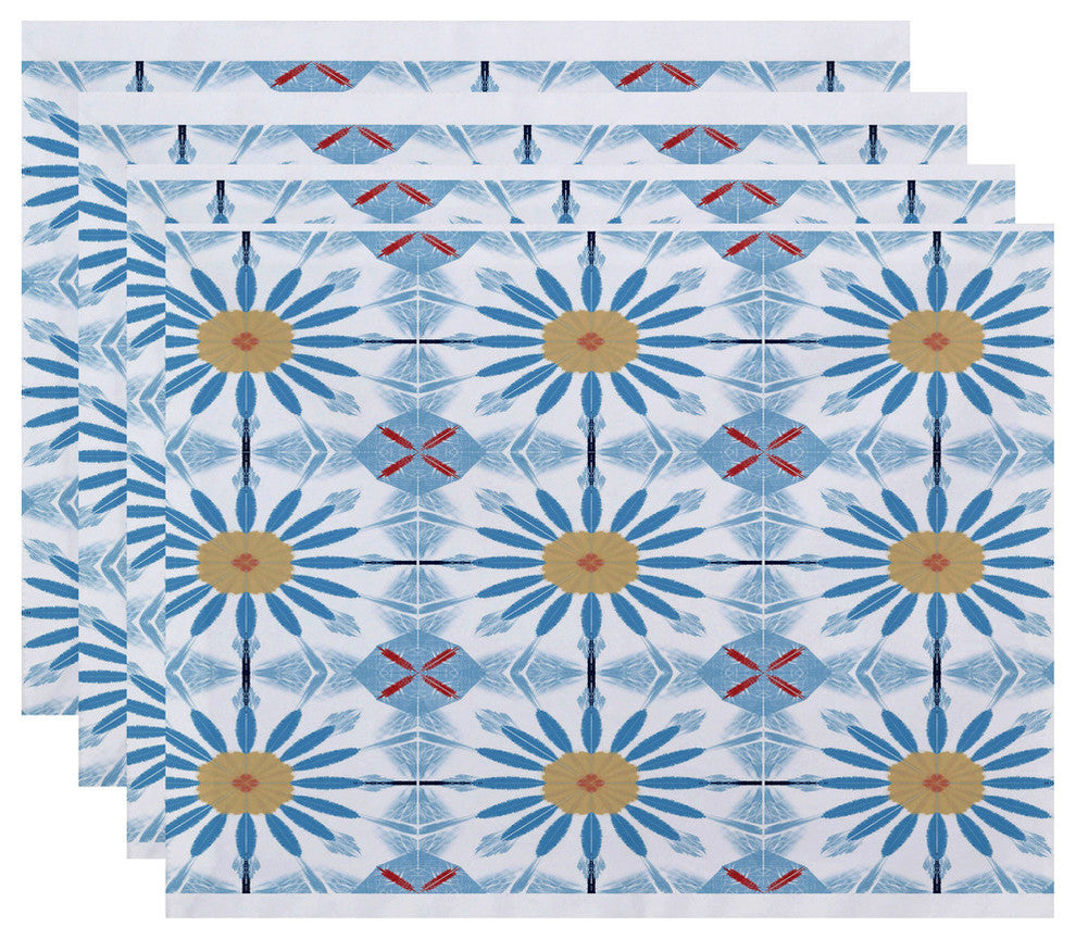 Chaney, Geometric Print Placemat, Light Blue