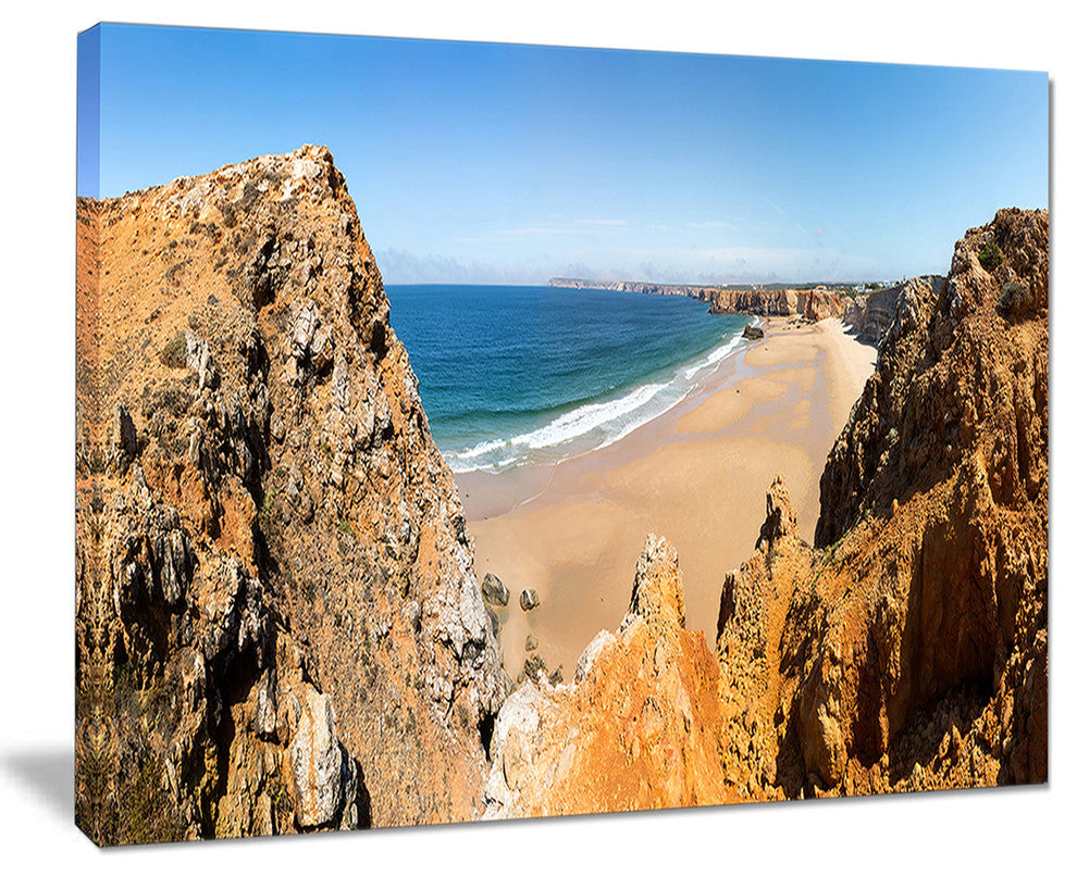"Rocky Bay Portugal" Panorama Landscape Wall Art Canvas Print20"x12"